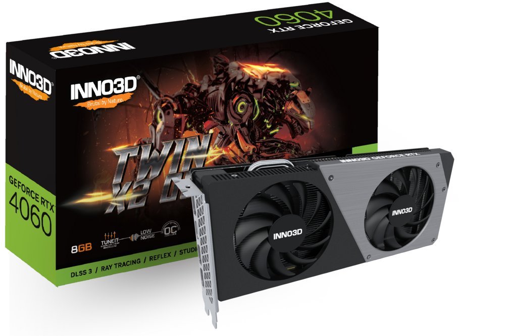 Inno3D GeForce RTX 4060 Twin X2 OC | 8GB GDDR6 VRAM | Videokaart | GPU | Nvidia