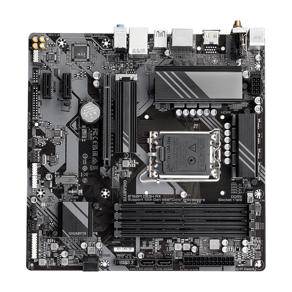 Gigabyte B760M DS3H AX (rev. 1.x) | Socket LGA 1700 | Intel B760 | 4xDDR5 | Micro-ATX | Moederbord - Afbeelding 5