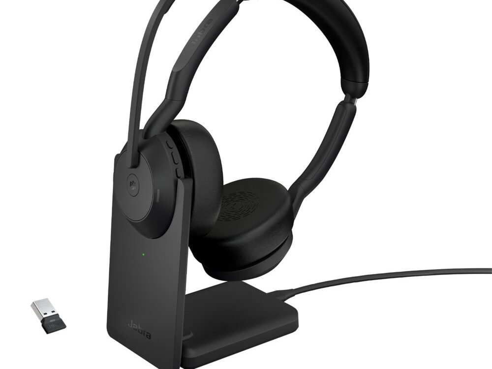 Jabra Evolve2 55 MS Stereo | Bluetooth & USB-A Headset | Met Oplaadhouder | Zwart | Voor Kantoor & Callcenter