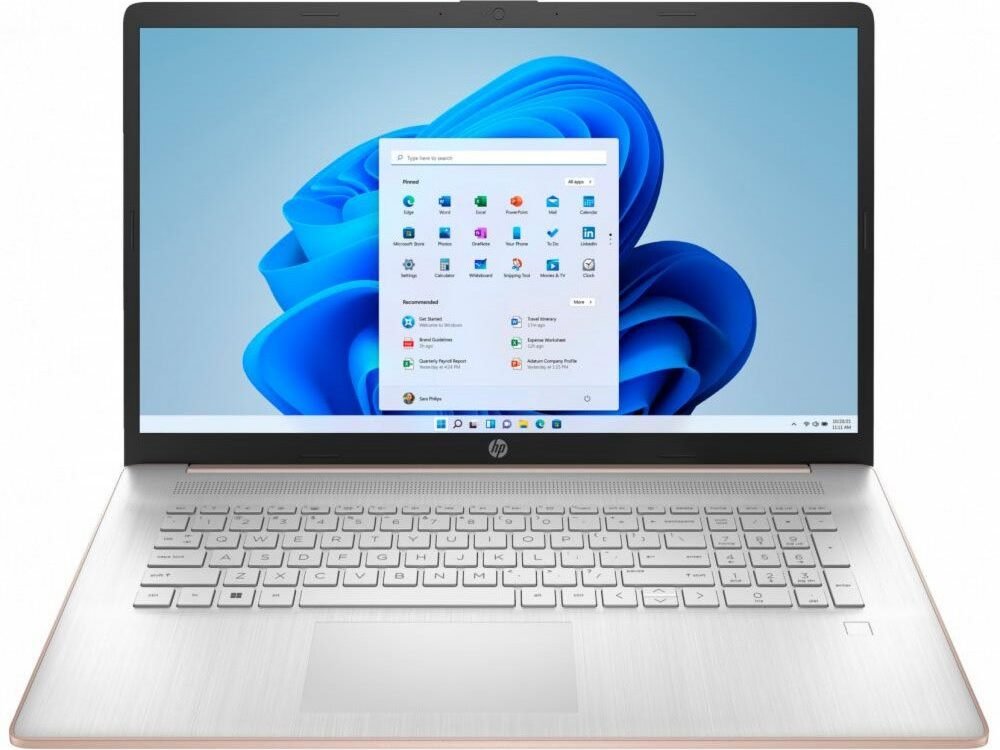 HP 17T | 17.3" HD+ Touchscreen (1600x900) | Intel Core i7-1355U | 8GB RAM | 512GB SSD | Windows 11 Home | Pale Rose