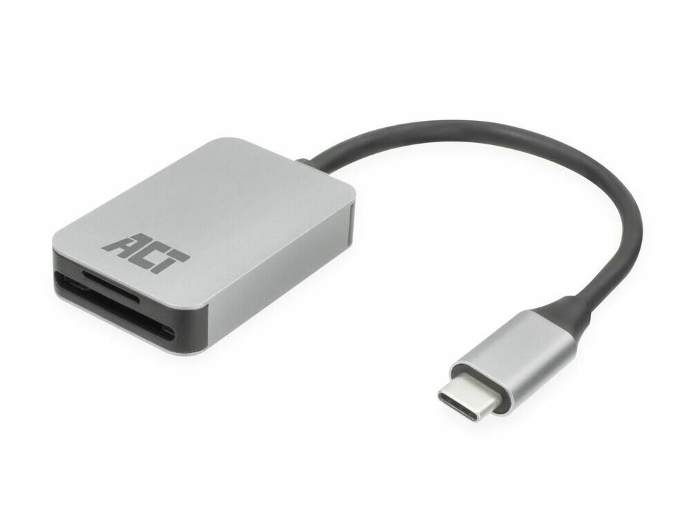 ACT AC7056 | Geheugenkaartlezer | USB 3.2 Gen 1 Type-C | SD/microSD | Grijs
