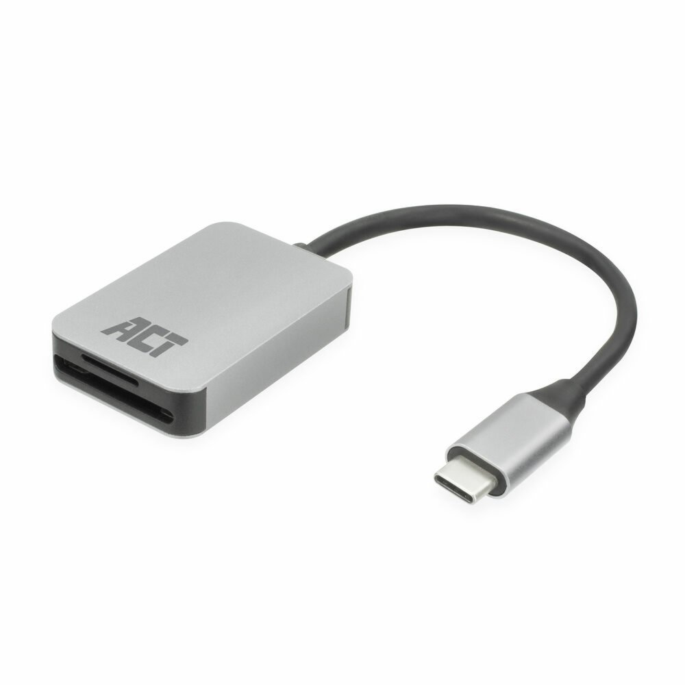 ACT AC7056 | Geheugenkaartlezer | USB 3.2 Gen 1 Type-C | SD/microSD | Grijs