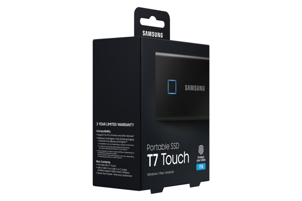 Samsung T7 Touch | Externe SSD | 1TB | USB 3.2 Gen2 | 1050 MB/s | Wachtwoordbeveiliging | Zwart | Compact en Veilig - Afbeelding 17