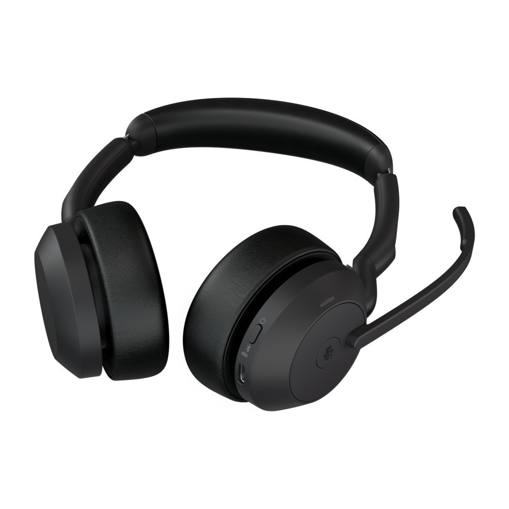Jabra Evolve2 55 MS Stereo | Bluetooth & USB-A Headset | Met Oplaadhouder | Zwart | Voor Kantoor & Callcenter - Afbeelding 5