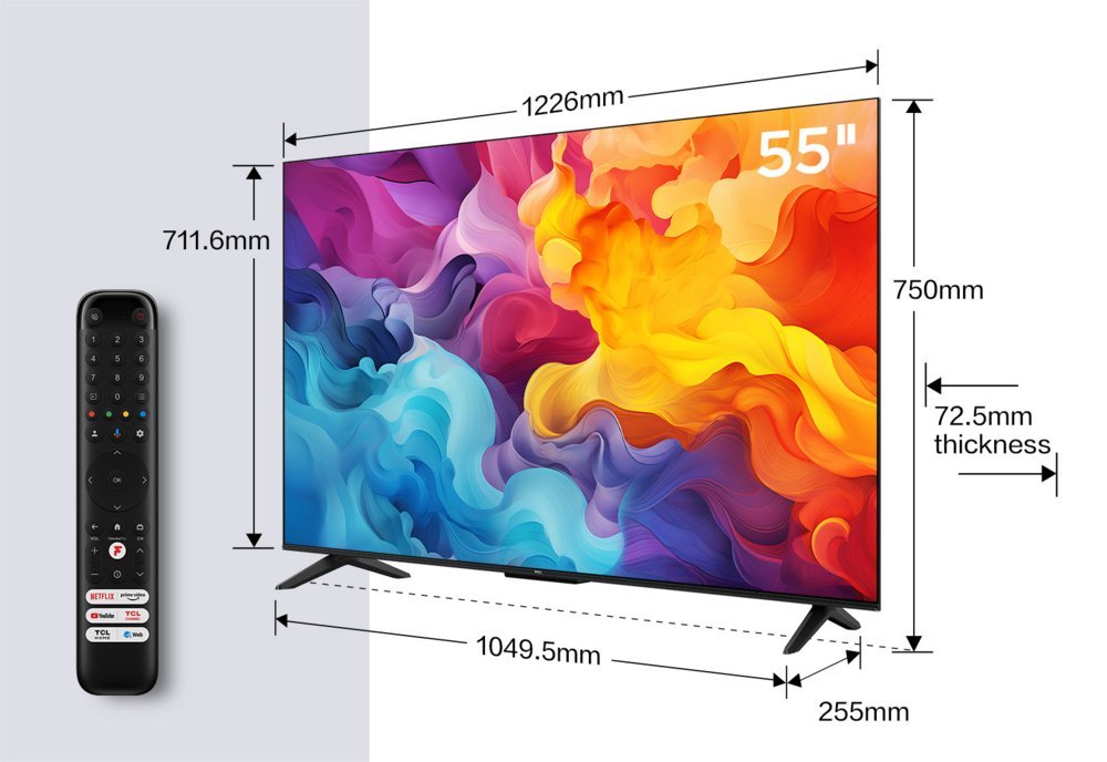 TCL 55V6B 55" | Ultra HD 4K LED Smart TV | Google TV + Wifi | HDR10 voor Levendige Beelden | Slank Design | 50Hz - Afbeelding 4