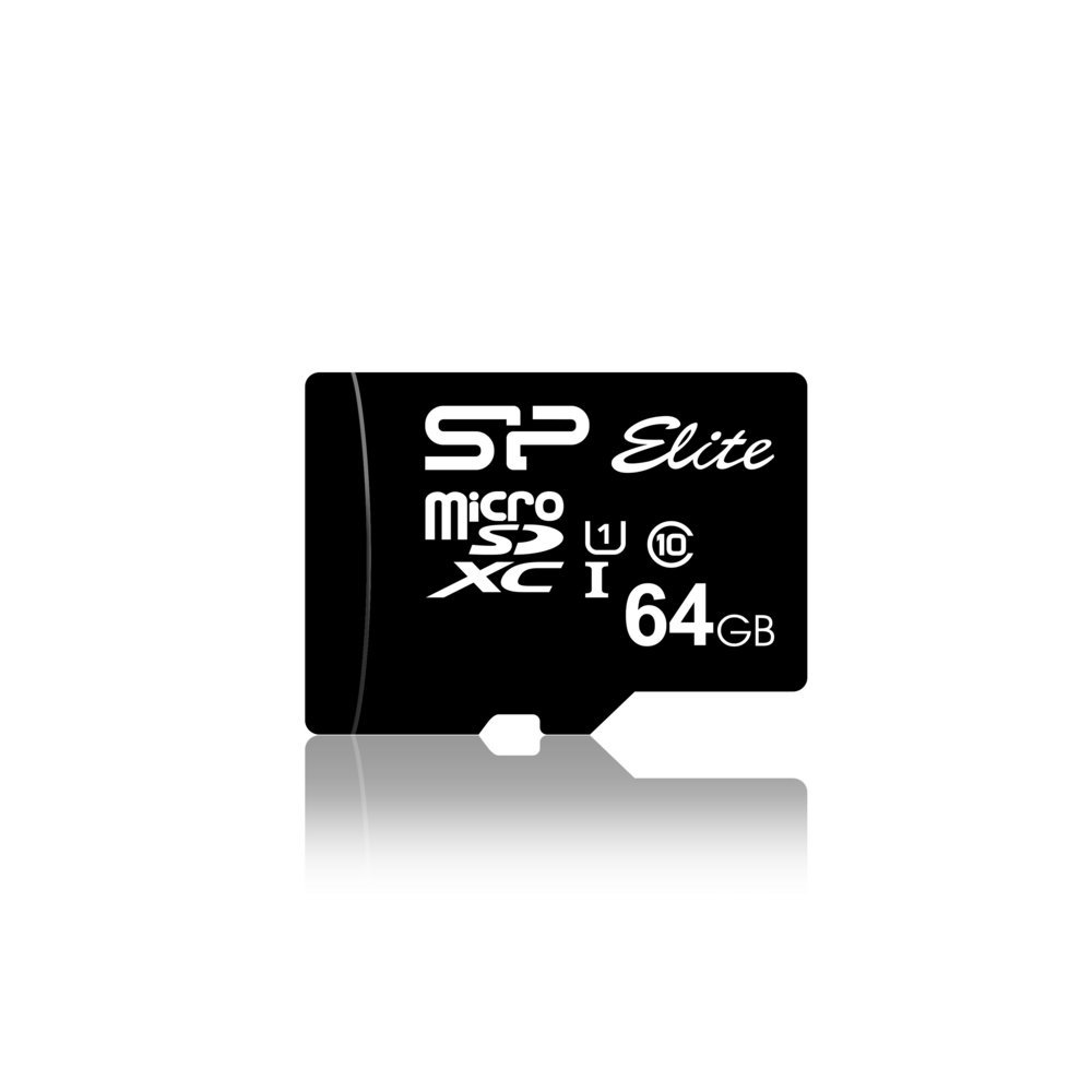 Silicon Power Elite | MicroSDXC | 64GB | Class 10 | UHS-I U1 | Tot 85MB/s | Inclusief SD-adapter | Zwart