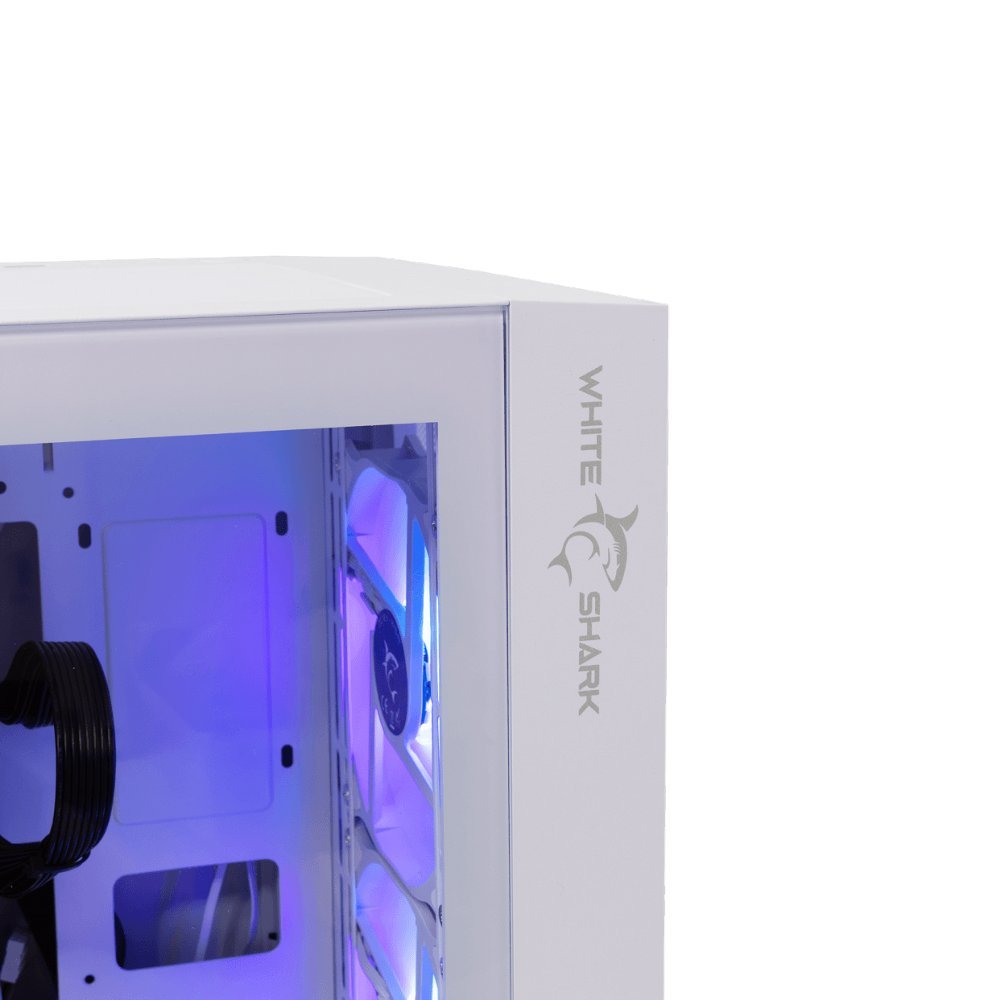 White Shark WARHEAD | Midi Tower Case | Inclusief 4 RGB Fans | Wit - Afbeelding 5