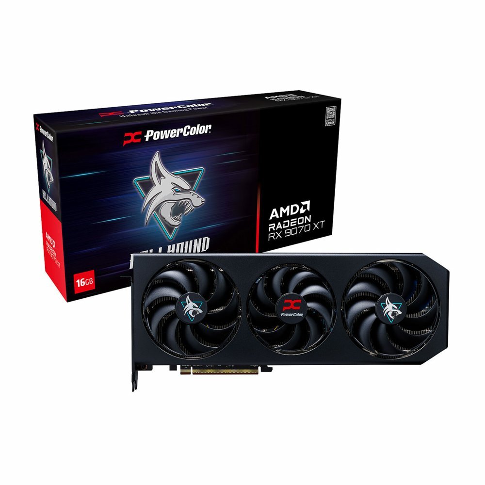 Powercolor Hellhound AMD Radeon RX 9070 XT | 16GB GDDR6 VRAM | Videokaart | GPU | AMD