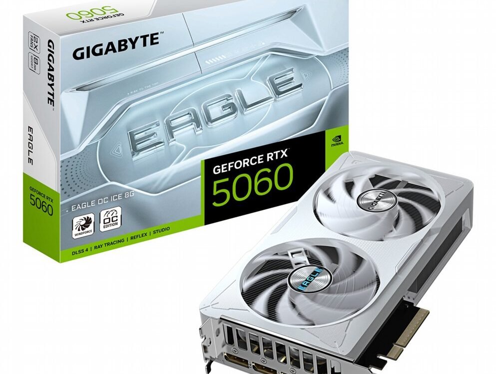 GIGABYTE GeForce RTX 5060 EAGLE OC ICE | 8GB GDDR7 | DLSS 4 | Videokaart | Nvidia GPU