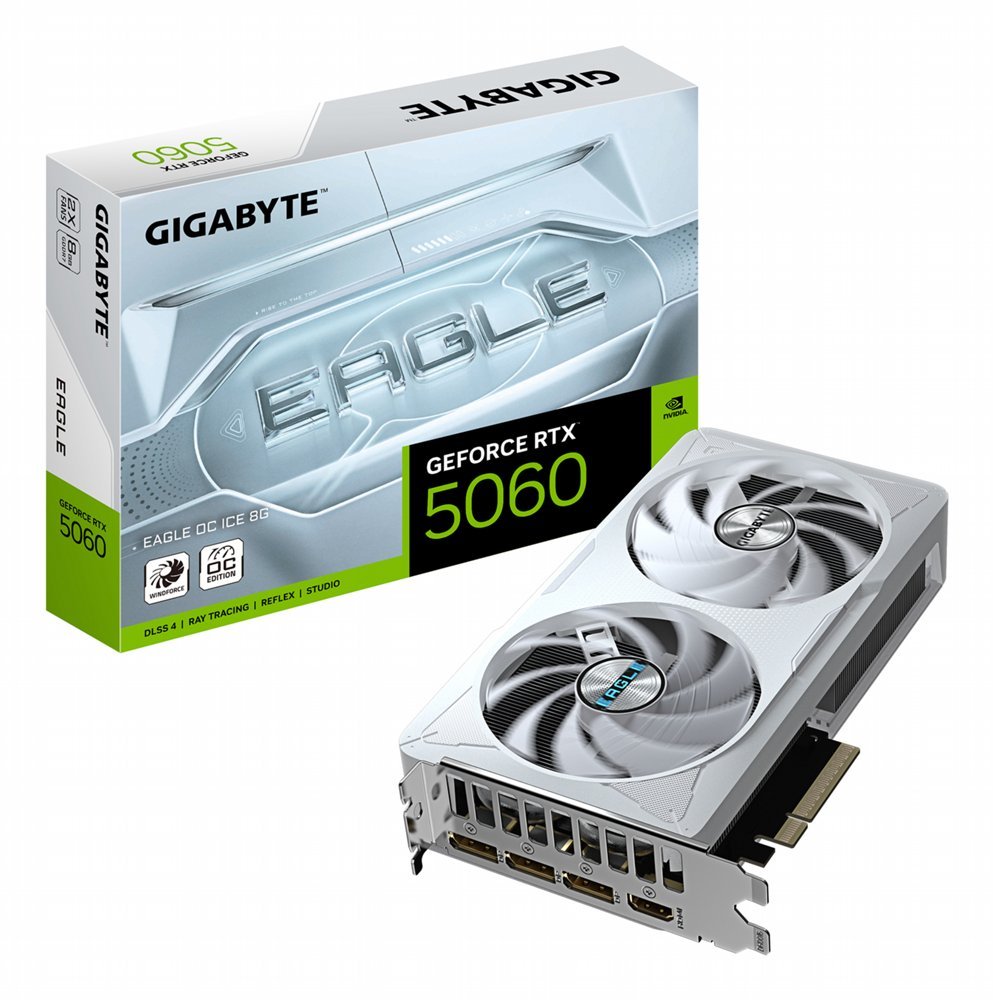 GIGABYTE GeForce RTX 5060 EAGLE OC ICE | 8GB GDDR7 | DLSS 4 | Videokaart | Nvidia GPU