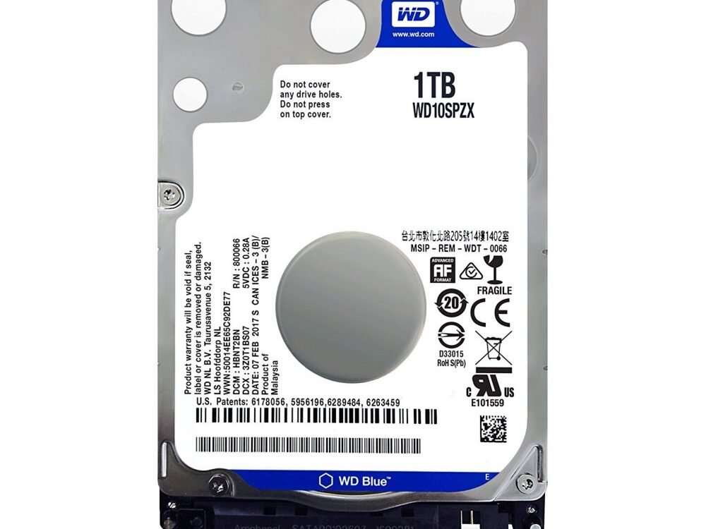 Western Digital Blue | 1TB 2.5" HDD | SATA III | 5400 rpm | 128MB Cache