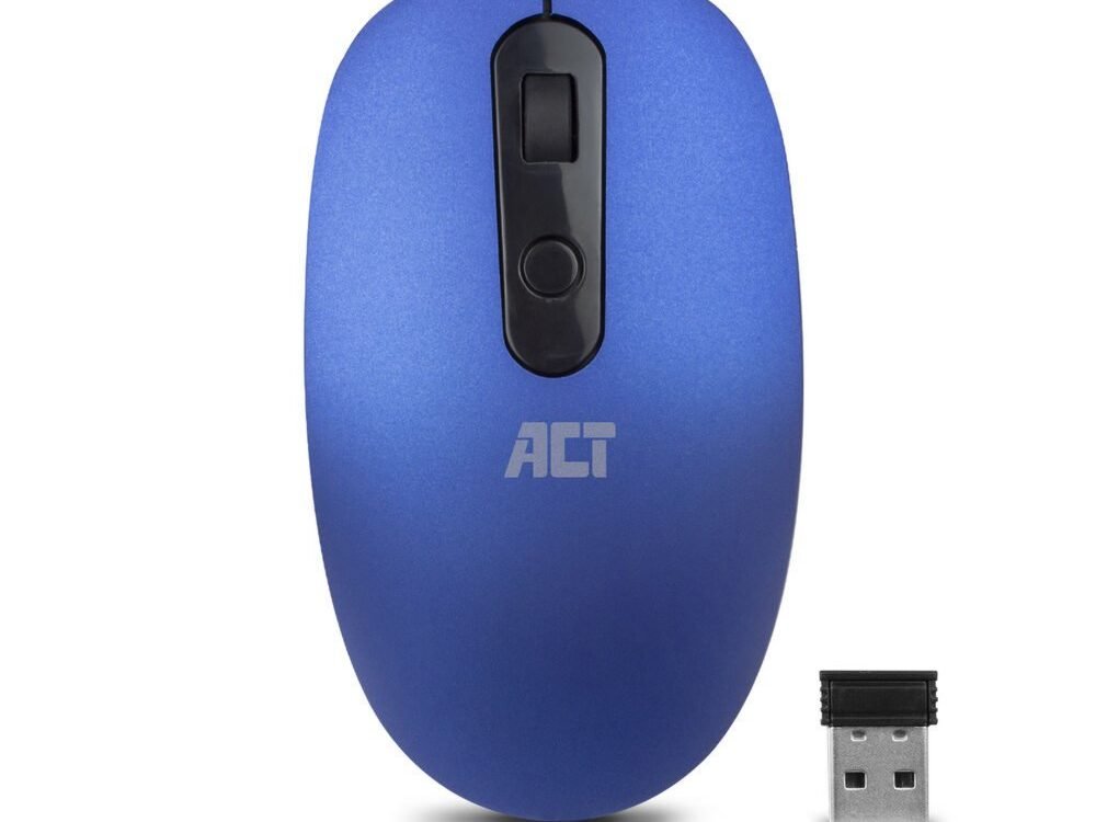 ACT AC5120 muis Ambidextrous RF Draadloos Optisch 1200 DPI blauw