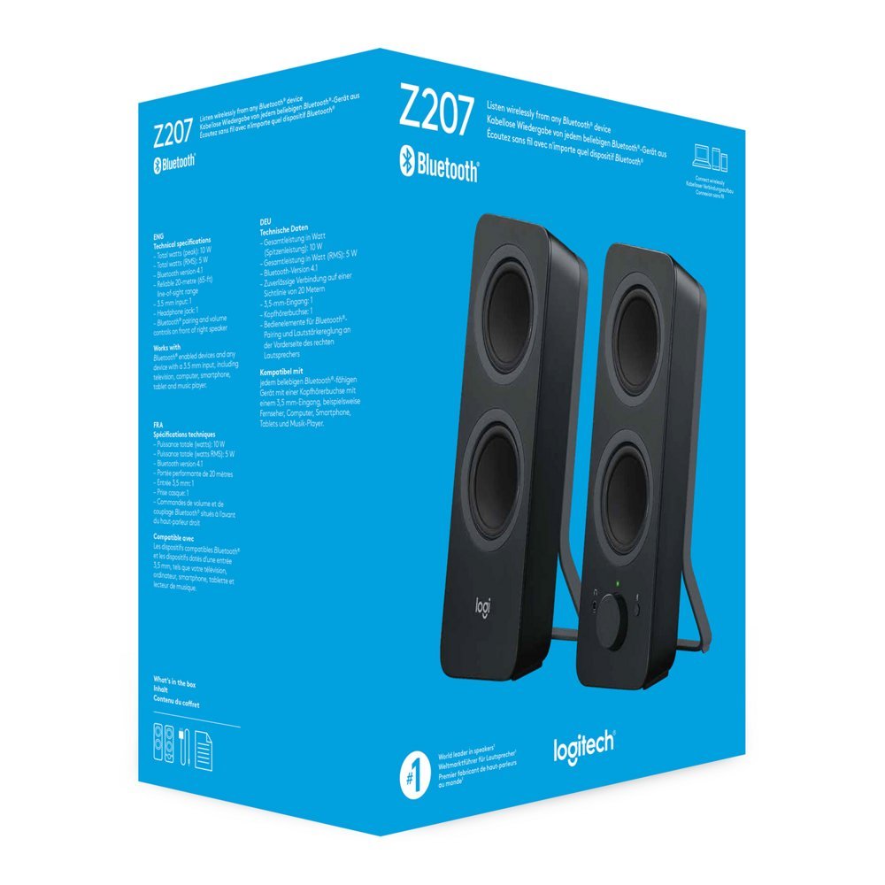 Logitech Z207 | 2.0 Bluetooth Luidsprekerset | 5W RMS | Draadloze Overgang | Zwart - Afbeelding 8