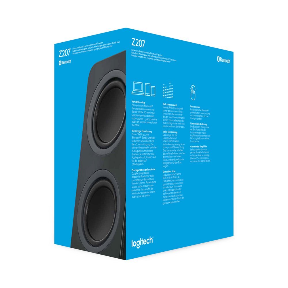 Logitech Z207 | 2.0 Bluetooth Luidsprekerset | 5W RMS | Draadloze Overgang | Zwart - Afbeelding 10