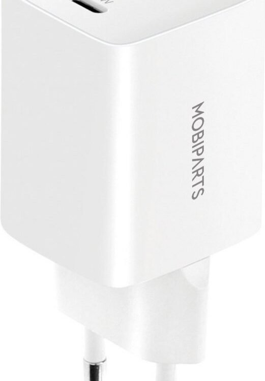 Mobiparts GaN Wall Charger | Dual USB-C Oplader 35W | Wit