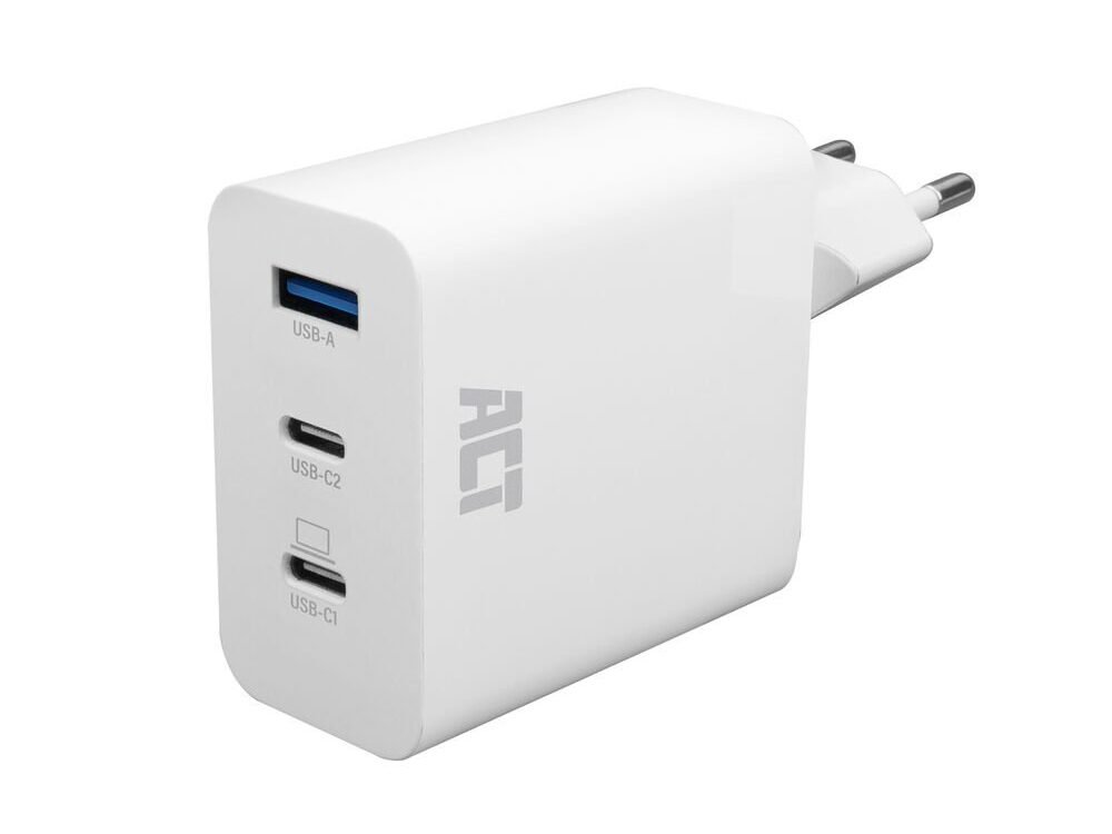 ACT AC2170 USB-C/USB-A Lader | 3-Poorts met PPS, QuickCharge & GaNFast | 65W