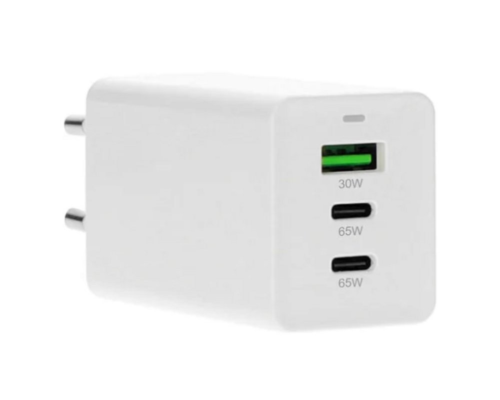 Mobiparts GaN Wall Charger | 2x USB-C & 3.0 USB-A QC 65W | Wit - Afbeelding 5