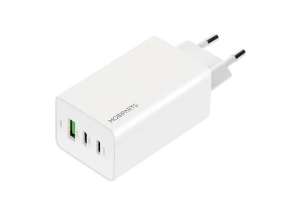 Mobiparts GaN Wall Charger | 2x USB-C & 3.0 USB-A QC 65W | Wit - Afbeelding 4