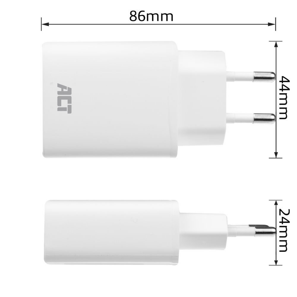 ACT AC2100 | USB-C Universele Oplader voor Mobiele Apparaten 20W | Wit - Afbeelding 4