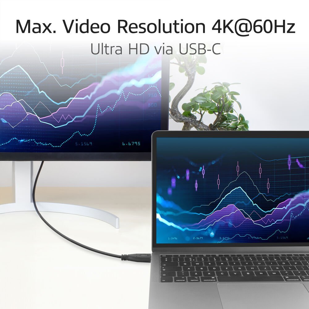 ACT AC7471 | USB 3.2 Gen 2 Kabel | USB-C (recht) naar USB-C (haaks boven/beneden) | 60W | 10Gbps | 1m | Zwart - Afbeelding 5