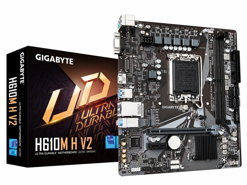 Gigabyte H610M H V2 | Socket LGA 1700 | Intel H610 | 2xDDR5 | Micro-ATX | Moederbord