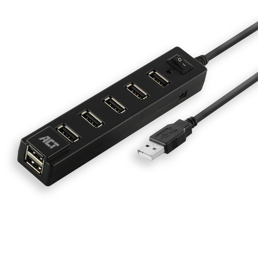 ACT AC6215 | USB 2.0 Interface Hub | 480 Mbps | Zwart