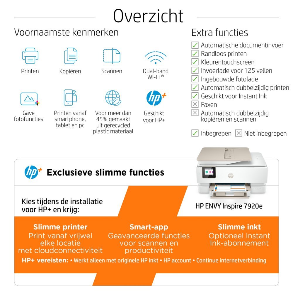 HP Envy Inspire 7920e | All-in-One Inkjetprinter | 4800 x 1200 DPI | Wi-Fi | Kleur - Afbeelding 13
