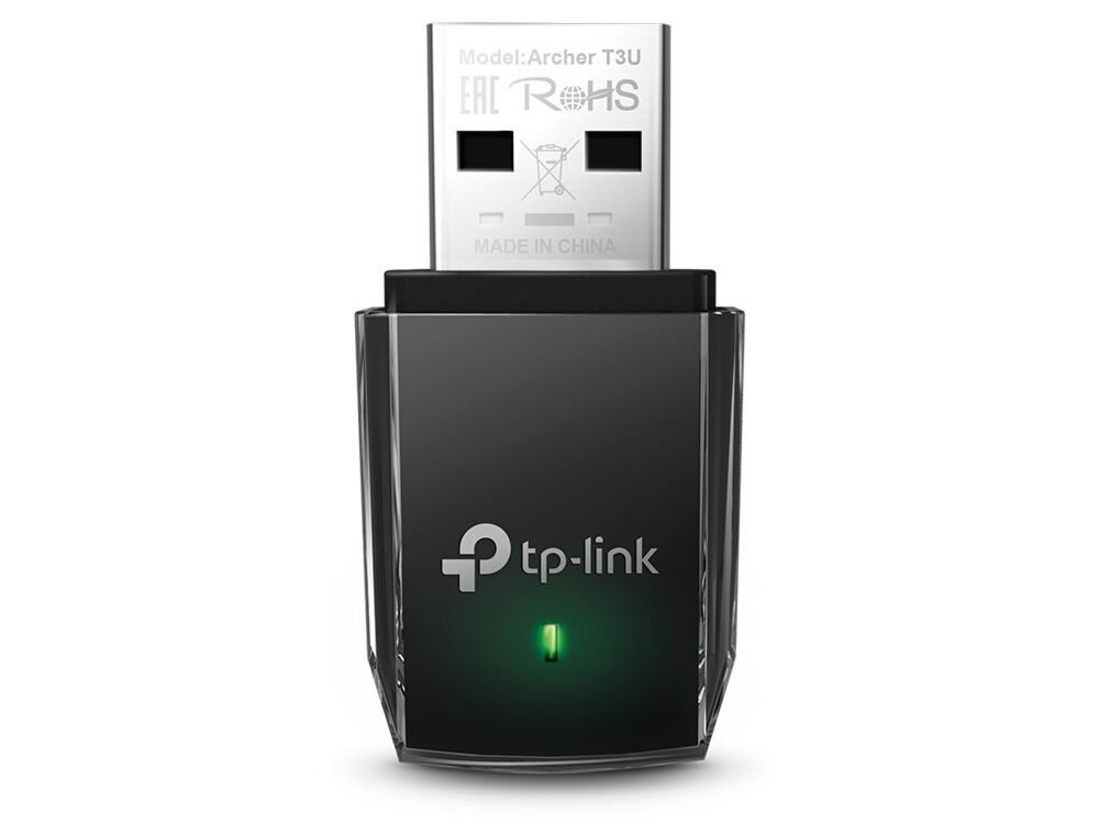 TP-Link Archer T3U | Wi-Fi 5 USB-adapter | Dual-band 2,4 GHz (400 Mbps) / 5 GHz (867 Mbps) | USB 3.0 | Zwart