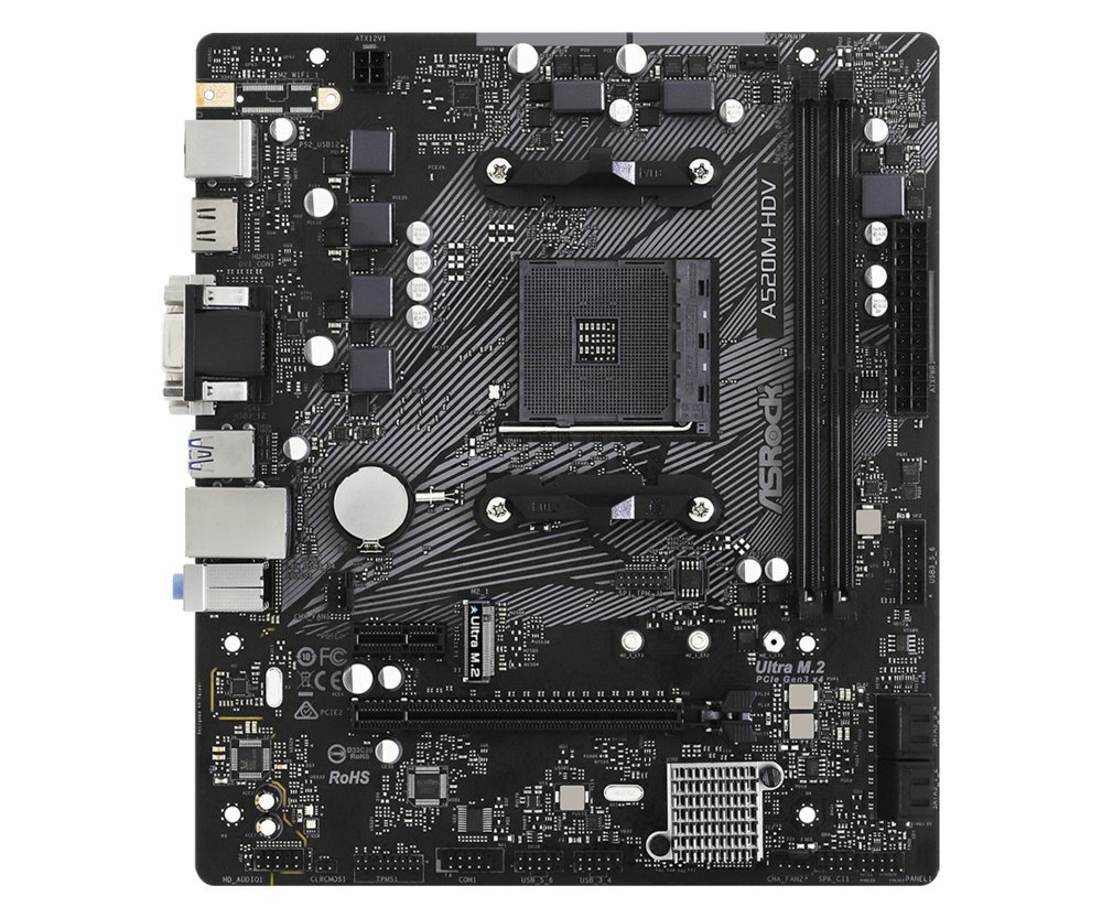 Asrock A520M-HDV | Socket AM4 | AMD A520 | 2xDDR4 | Micro-ATX | Moederbord - Afbeelding 3