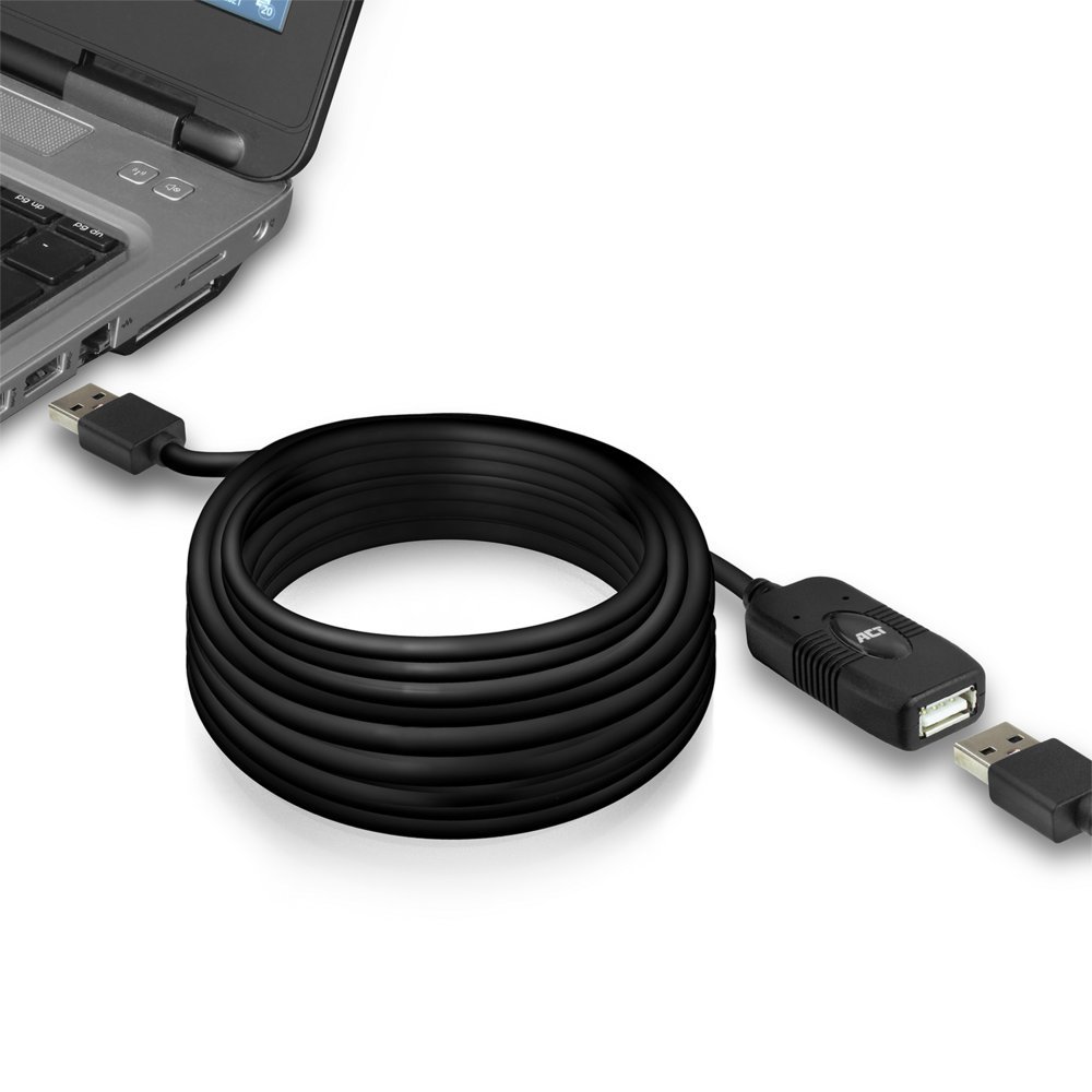 ACT AC6010 | USB 2.0 Signaalversterker | USB-A naar USB-A | 10m | Zwart - Afbeelding 4
