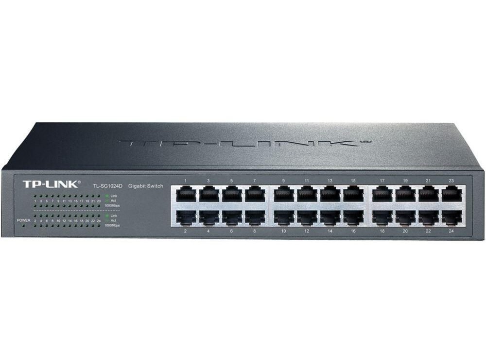 TP-Link TL-SG1024D | Unmanaged Switch | 24 Poorten | Gigabit Ethernet (10/100/1000 Mbps) | Grijs