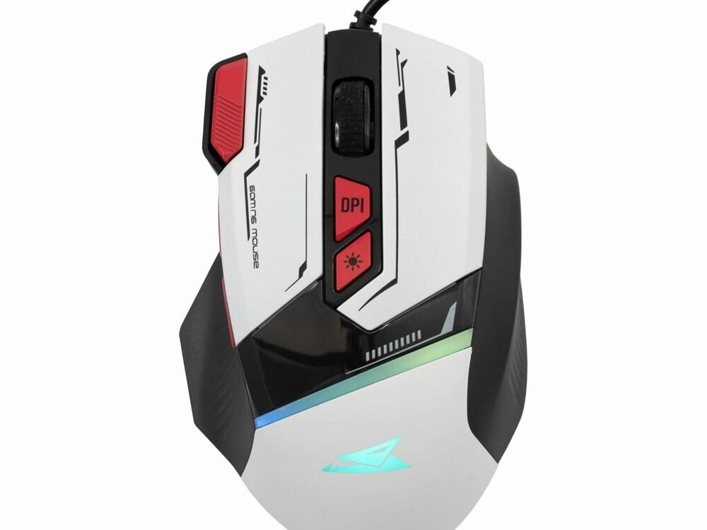 Baracuda MANTA RGB | Bekabelde Gaming Muis | Rechtshandig | USB-A | 12800 DPI | Wit
