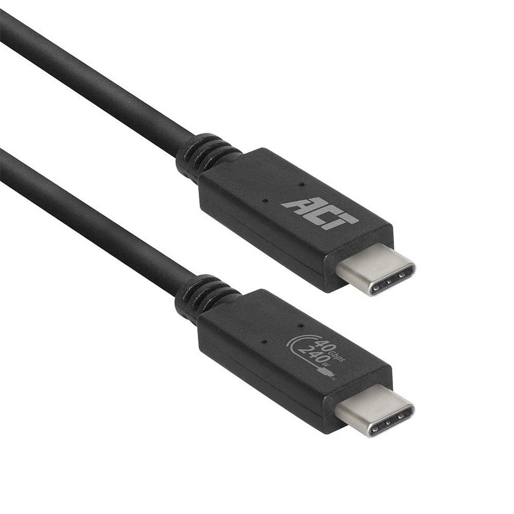 ACT AC7451 | USB4 Gen 3x2 Kabel | USB-C naar USB-C | 0.8m | Zwart - Afbeelding 2