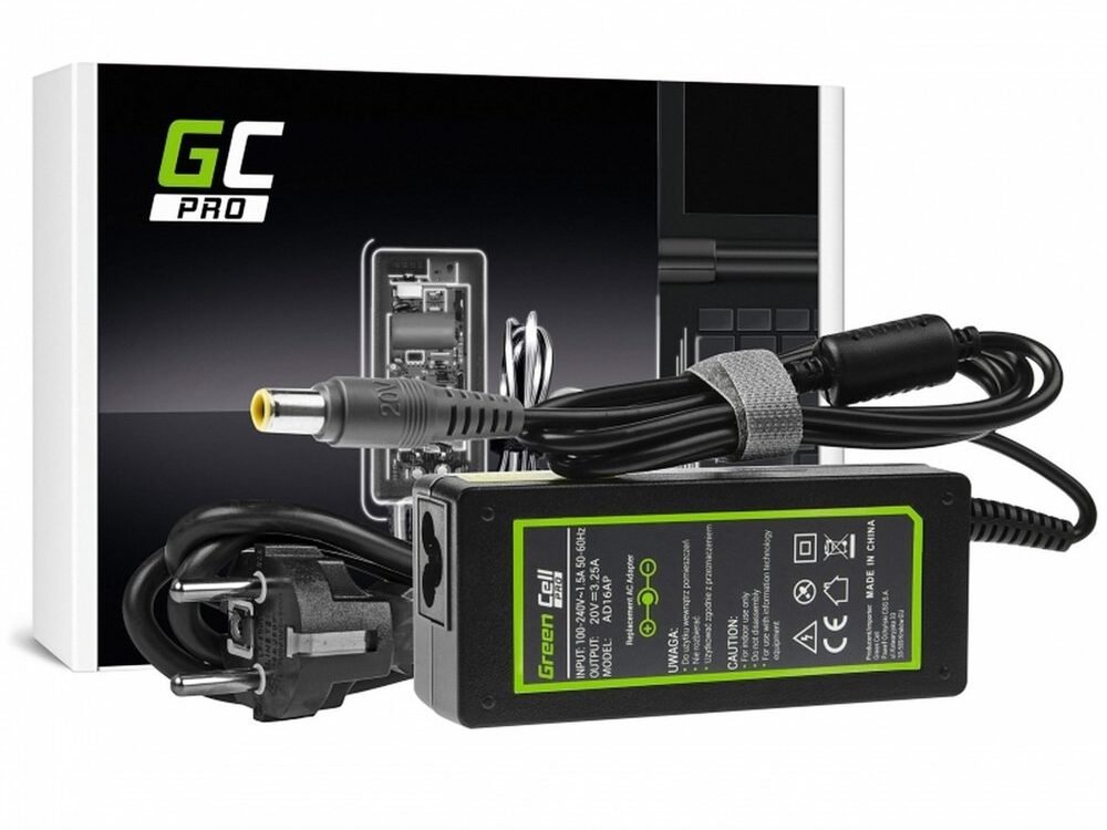 Green Cell AD16AP | Netvoeding & Inverter | 65 W | Binnen | Zwart