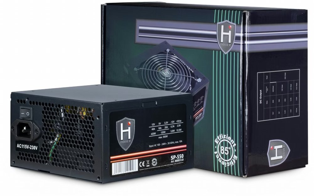 Inter-Tech HiPower SP-550 | 550 Watt ATX PSU | Niet Modulair | Power Supply | Voeding