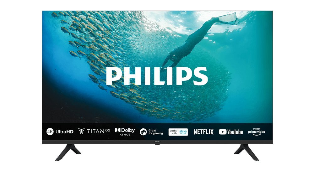 Philips 55PUS7009/12 | 55" Ultra HD 4K LED Smart TV | Titan OS + Wifi | HDR10+ & Dolby Vision | Slank Design + Pixel Precise Ultra HD | 60Hz