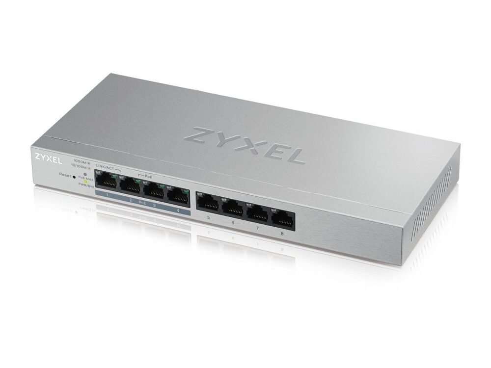 Zyxel GS1200-8HP v2 | Managed Switch | 8 Poorten | Gigabit Ethernet | PoE | Grijs