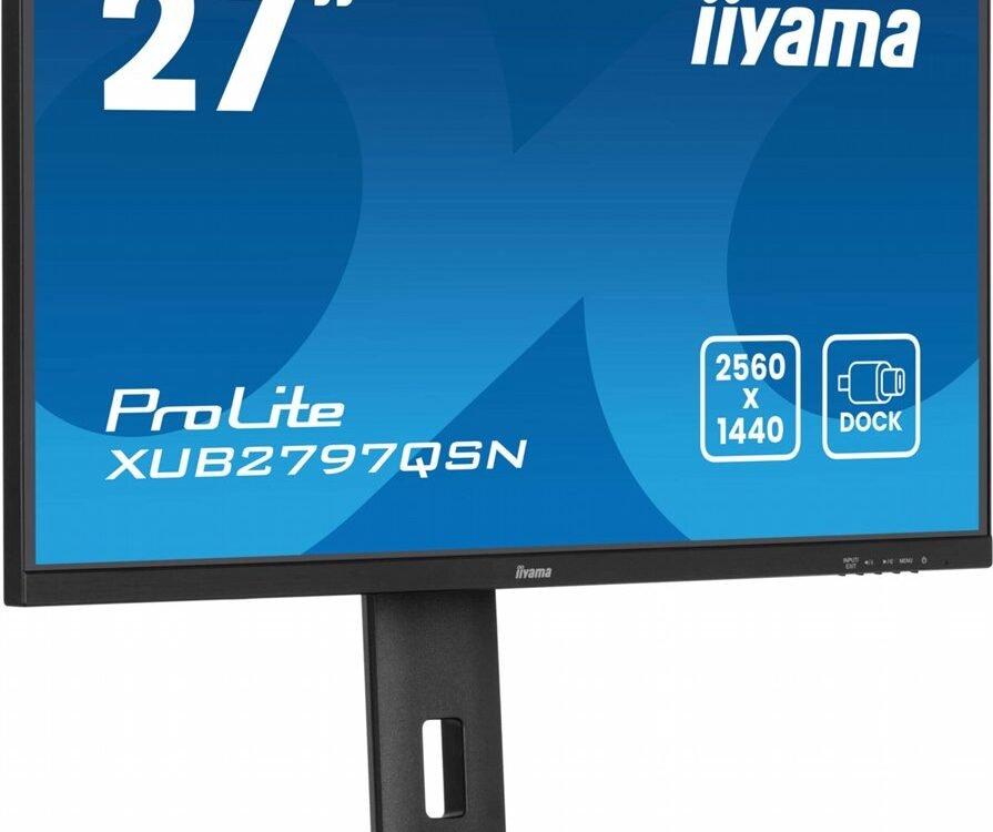 iiyama ProLite XUB2797QSN-B2 27'' | 2560x1440 QHD IPS | 100Hz | USB-C Dock | RJ45 LAN | 1ms | Monitor
