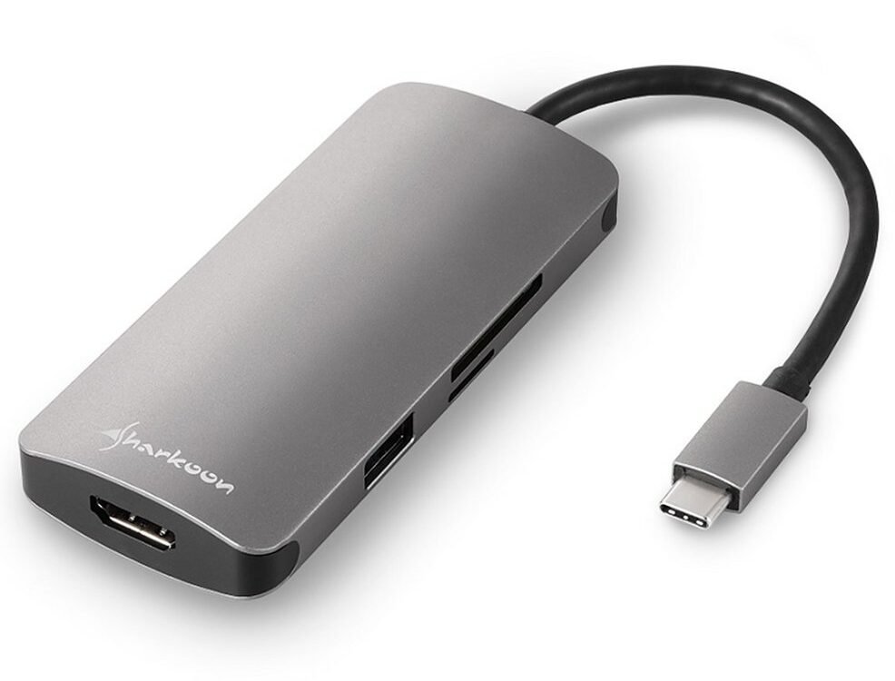 Sharkoon DUB-CMPA | Multiport Adapter | USB-C 3.2 Gen 1 | Grijs