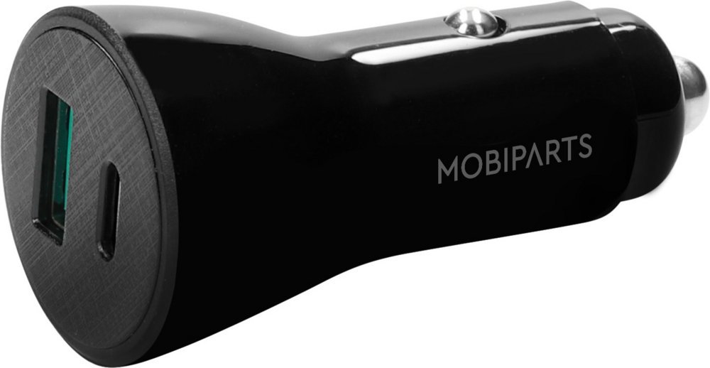 Mobiparts Car Charger | 2-Poorts USB-C & USB-A Autolader 30W PD Fast Charging | Zwart - Afbeelding 4