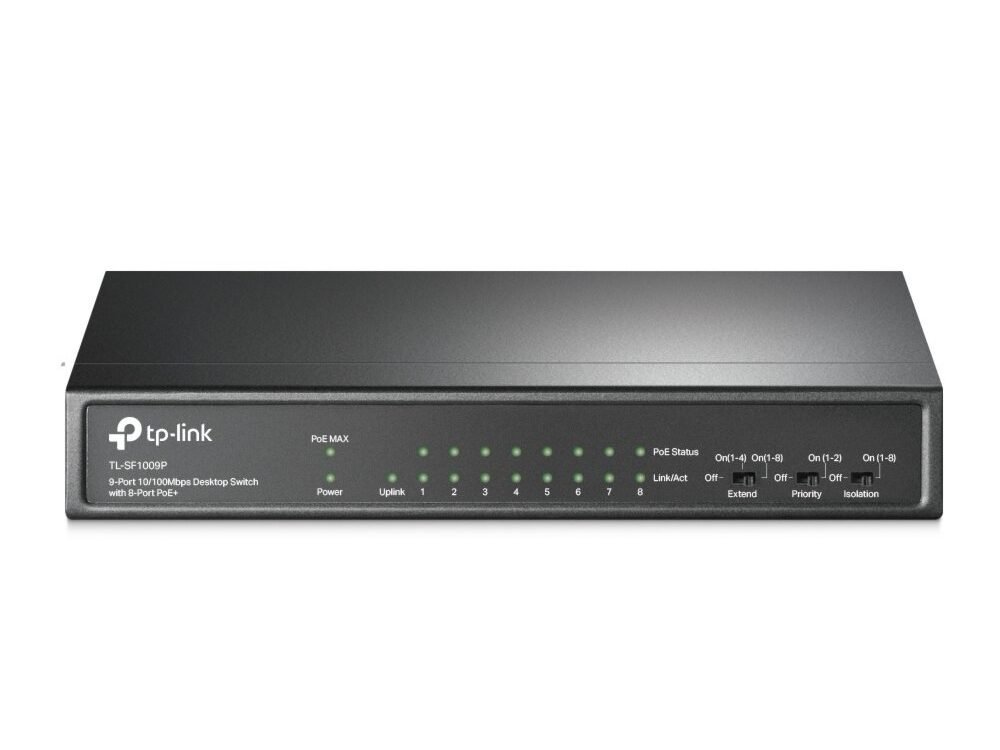 TP-Link TL-SF1009P | Unmanaged | Fast Ethernet (10/100 Mbps) | Power over Ethernet (PoE)