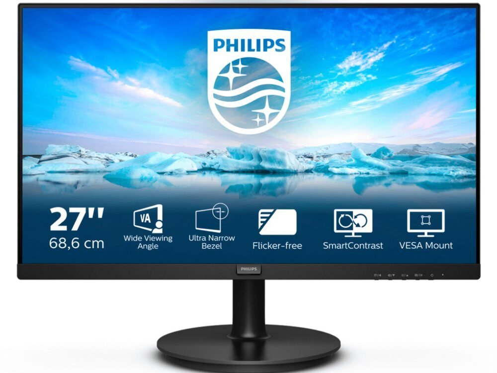 Philips 271V8L/00 27" | 1920x1080 Full HD VA | 75Hz | 4ms | SmartContrast | Flicker-Free | LowBlue Mode | Monitor