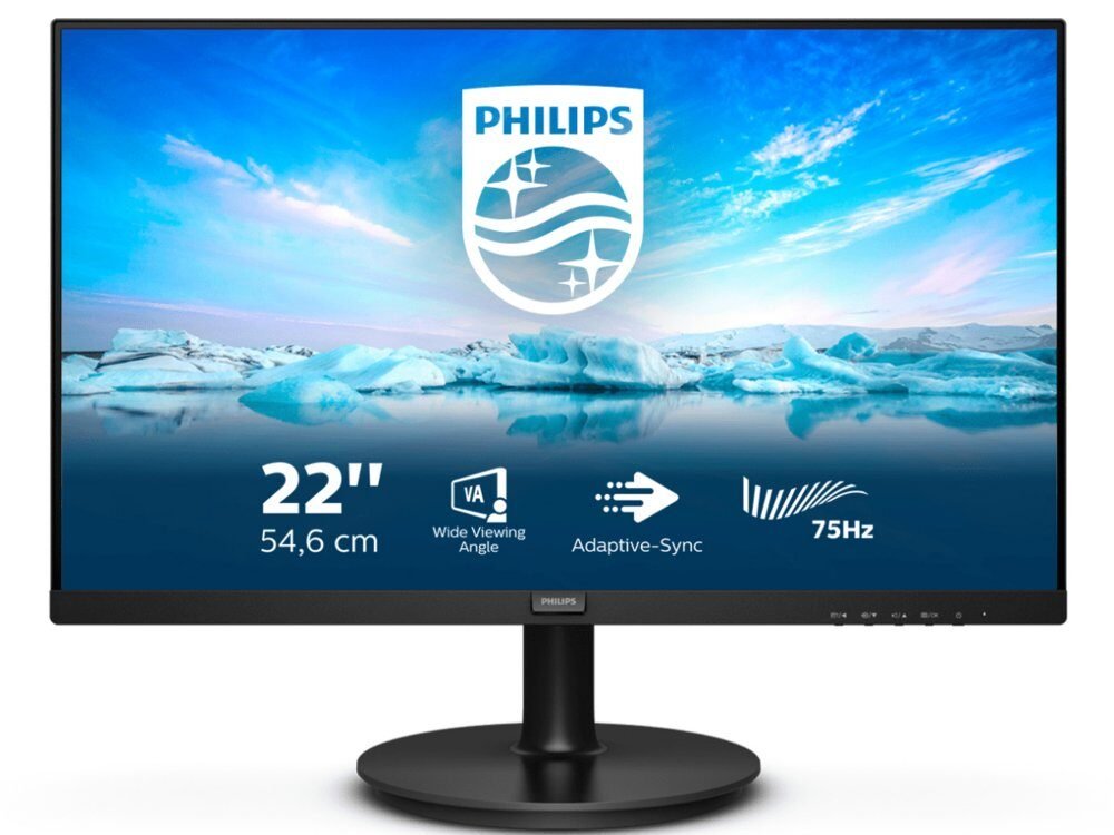 Philips V-Line 222V8LA/00 21.5" | 1920x1080 VA | 75Hz | Ingebouwde Luidsprekers | VESA-Compatibel | Monitor