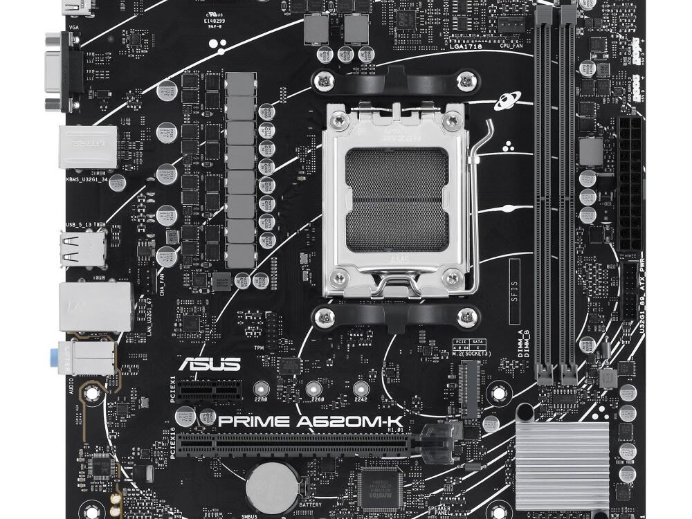 ASUS Prime A620M-K | Socket AM5 | AMD A620 | 2xDDR5 | Micro-ATX | Moederbord