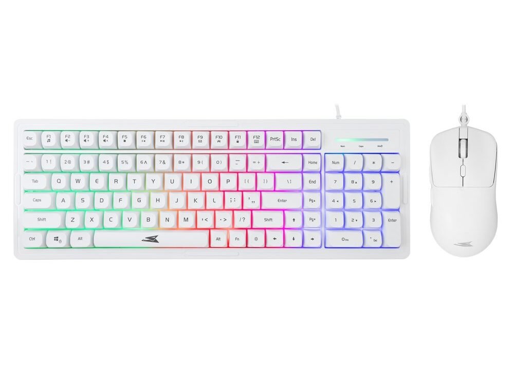 Baracuda ORCA RGB | Bekabeld Gaming Toetsenbord inclusief Muis | QWERTY | Wit