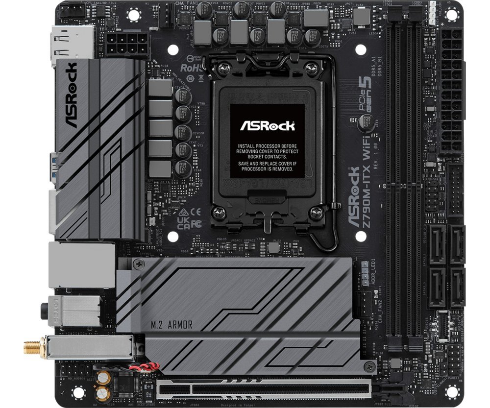 Asrock Z790M-ITX WiFi | Socket LGA 1700 | Intel Z790 | 2xDDR5 | Mini-ITX | Moederbord