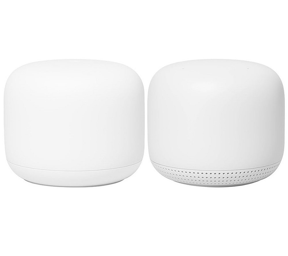 Google Nest Wifi (2‑pack) | Wifi 5 | Mesh Wifi-systeem | Gigabit Ethernet | Dual-band (2,4 GHz / 5 GHz) | ~2200 Mbit/s