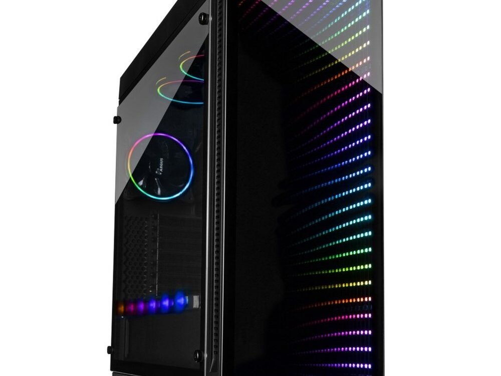 Inter-Tech X-908 Infini2 | Infinity Mirror | Tower Case | USB-C | Zwart