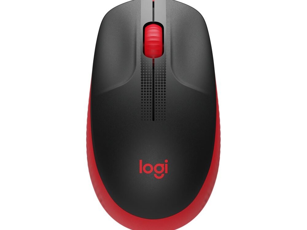 Logitech M190 | Draadloze Muis | Links- en Rechtshandig | RF | 1000 DPI | Zwart/Rood