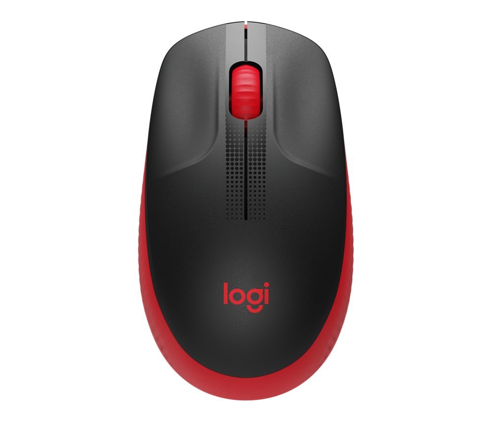 Logitech M190 | Draadloze Muis | Links- en Rechtshandig | RF | 1000 DPI | Zwart/Rood